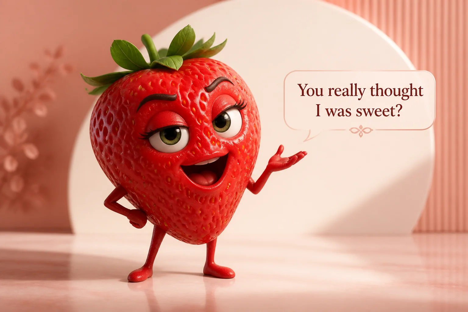 A strawberry is talking